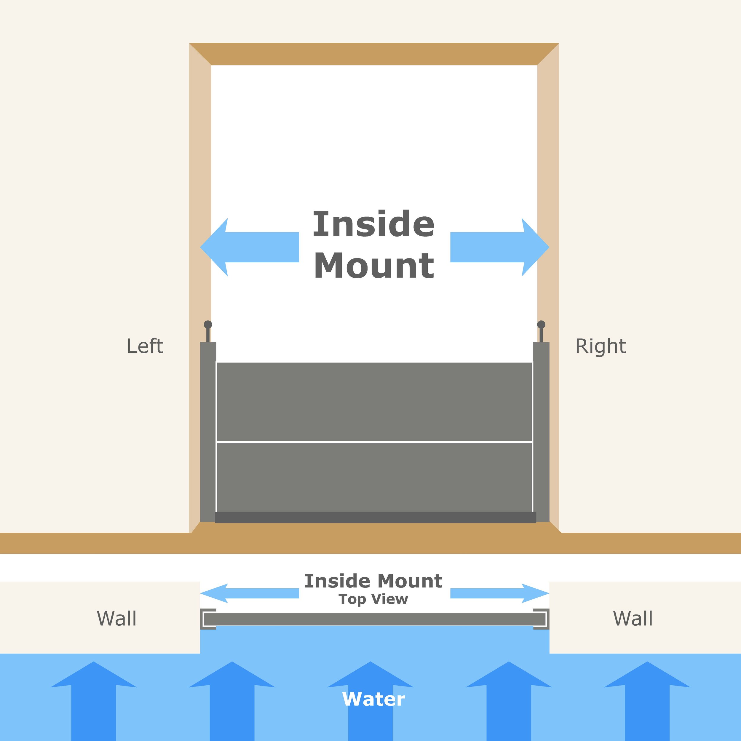 Inside flood barrier mounting